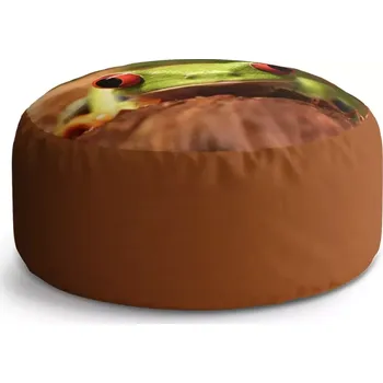 Sedací pytel Kulatý taburet Circle Zelená žába: 38x48 cm - Sablio