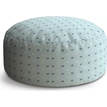Sedací pytel Kulatý taburet Circle Srdce na modré: 38x48 cm - Sablio