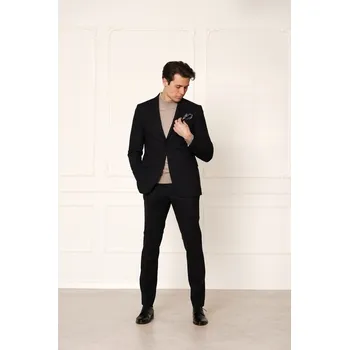 Pánský oblek Pánský bavlněný oblek Barva: Antracitová, Velikost: 48, Střih: SLIM FIT