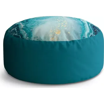 Sedací pytel Kulatý taburet Circle Modrý pigment: 38x48 cm - Sablio