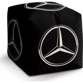 Taburet Taburet Kostka Logo 2 Černá: 40x40x40 cm - Sablio