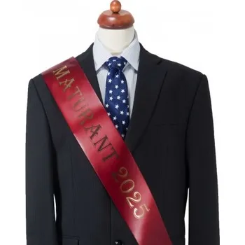 Party dekorace Maturitní šerpa vínová - saténová