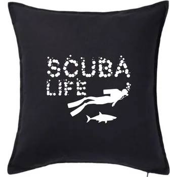 Polštář Scuba life - Polštář 50x50 - 50x50 - Pouze potah ( Černá )