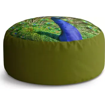 Sedací pytel Kulatý taburet Circle Páv: 38x48 cm - Sablio