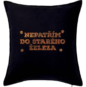 Polštář Nepatřím do starého železa - Polštář 50x50 - 50x50 - Pouze potah ( Černá )