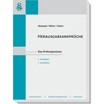 Herausgabeansprüche - Hemmer, Karl-Edmund [DE] (2024, Brožovaná, Hemmer-Wuest)