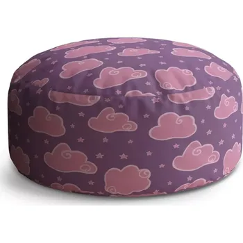 Sedací pytel Kulatý taburet Circle Růžové obláčky: 38x48 cm - Sablio