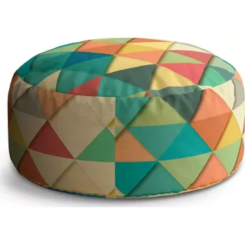 Sedací pytel Kulatý taburet Circle Trojúhelníky: 38x48 cm - Sablio
