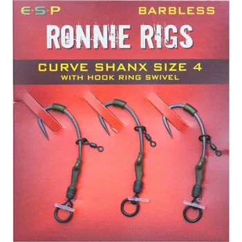 Rybářský háček ESP návazce Ronnie Rig B'less HRS vel. 4, 3ks