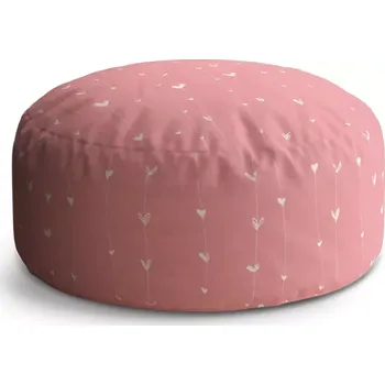 Sedací pytel Kulatý taburet Circle Asymetrická srdíčka: 38x48 cm - Sablio