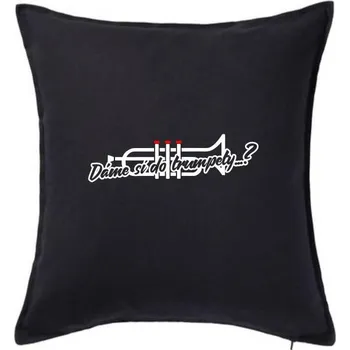 Polštář Dáme si do trumpety? - Polštář 50x50 - 50x50 - Pouze potah ( Černá )