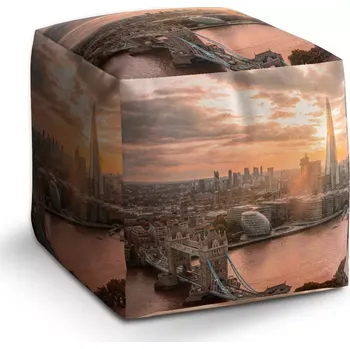 Taburet Taburet Kostka Londýn City of London: 40x40x40 cm - Sablio