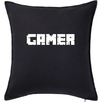 Polštář Gamer nápis - Polštář 50x50 - 50x50 - Pouze potah ( Černá )