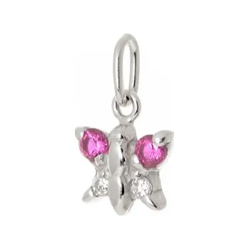 Přívěsek Stříbrný přívěšek motýlek se zirkony STRZ1062F