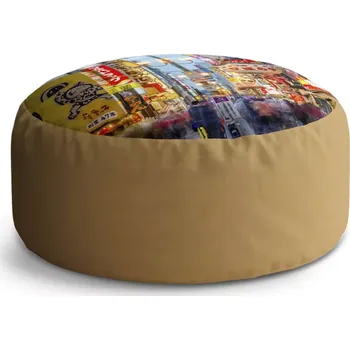 Sedací pytel Kulatý taburet Circle Noční ulička: 38x48 cm - Sablio