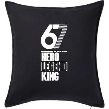 Polštář Hero, Legend, King x Queen 1967 - Polštář 50x50 - 50x50 - Pouze potah ( Černá )