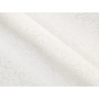 Teflonová látka na ubrusy TF-010 Ornamenty - smetanová - šířka 160 cm