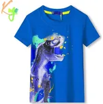 Chlapecké tričko kr.r. Kugo HC9278, modré (chlapecké tričko s dinosaurem)