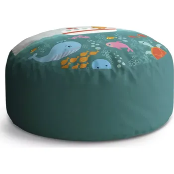 Sedací pytel Kulatý taburet Circle Mořský svět: 38x48 cm - Sablio