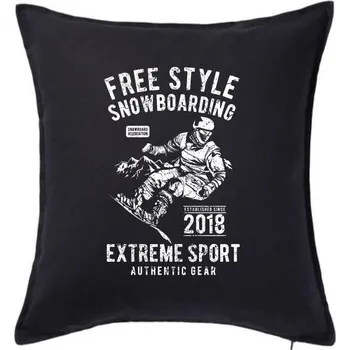 Polštář Free Style Snowboarding - Polštář 50x50 - 50x50 - Pouze potah ( Černá )