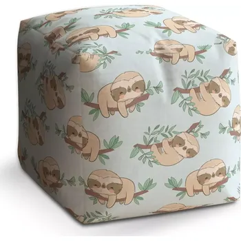 Taburet Taburet Kostka Lenochodi na větvi: 40x40x40 cm - Sablio