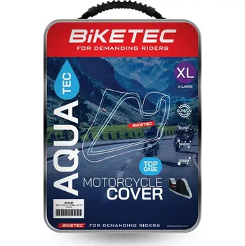 Plachta na motorové vozidlo BIKETEC voděodolný potah AQUATEC pro motocykl s prostorem na zadní kufr barva černá/šedý rozměr M (BIKETEC voděodolný potah AQUATEC pro motocykl s prostorem na zadní kufr barva černá/šedý rozměr M)