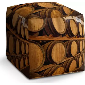 Taburet Taburet Kostka Dřevěné sudy: 40x40x40 cm - Sablio