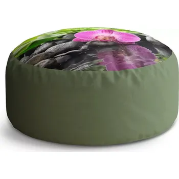 Sedací pytel Kulatý taburet Circle Růžová orchidej: 38x48 cm - Sablio