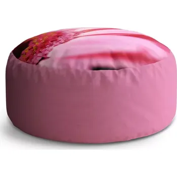 Sedací pytel Kulatý taburet Circle Růžová gerbera: 38x48 cm - Sablio