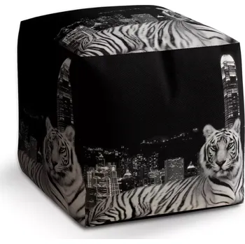 Taburet Taburet Kostka Městský tygr: 40x40x40 cm - Sablio
