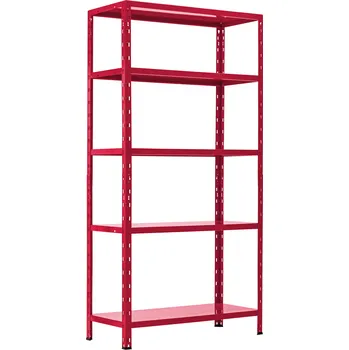 Dílenský regál Policový regál Trestles Limited RP5 1800x900x400, nosnost 350 kg, 5 polic, červený RP5NF-40-5-3027