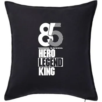 Polštář Hero, Legend, King x Queen 1985 - Polštář 50x50 - 50x50 - Pouze potah ( Černá )