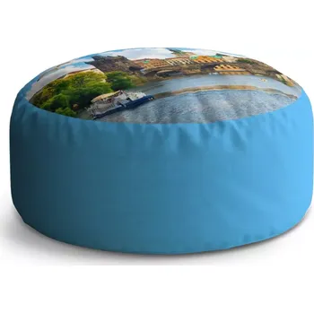 Sedací pytel Kulatý taburet Circle Praha Karlův most 2: 38x48 cm - Sablio