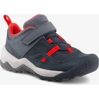 Pánské tenisky QUECHUA Dětské turistické kotníkové boty na suchý zip Crossrock vel. 24-34 32 ČERVENÁ|ŠEDÁ