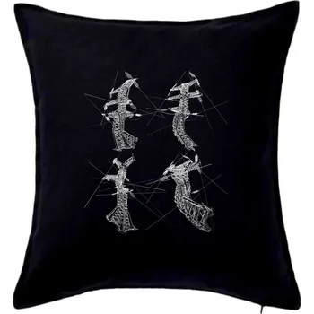 Polštář Zkroucený stožár vysokého vedení - Polštář 50x50 - 50x50 - Pouze potah ( Černá )