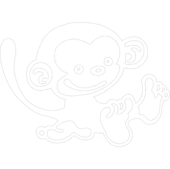 Samolepicí dekorace na vozidlo Opička 1 samolepka na auto - modrá / 10x7 cm