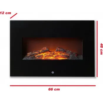 IGOTHERM IGOTHERM, elektrický nástěnný krb MEMPHIS s ventilátorem, 1800W, 220-240V/50Hz, 66x46x13cm
