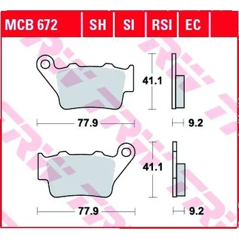 Brzda pro motocykl Zadní brzdové destičky TRW / Lucas Aprilia SL 750 Shiver GT ABS 2009 - 2013