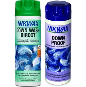 Prací gel Nikwax Down Wash Direct 300 ml + Down Proof impregnace 300 ml