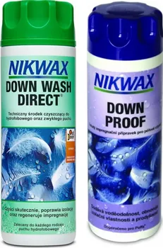 Prací gel Nikwax Down Wash Direct 300 ml + Down Proof impregnace 300 ml