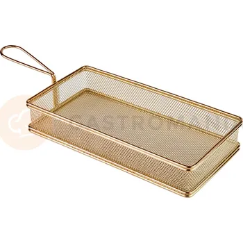 Servírovací stolek Mini košík pro servírování smažených pokrmů, mm zlatý | APS, Snackholder