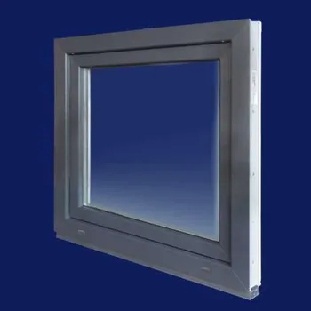 Okno Antracitové plastové okno 110x110 cm (1100 x 1100 mm) - pravé, otevíravé + sklopné