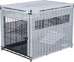 Interiérový kennel, M: 58 x 60 x 77 cm, polyratan, světlešedá,rychlé dodání