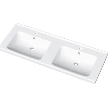 Umyvadlo Dřevojas Keramické dvojumyvadlo Myjoys Harmonia 125 - bílé