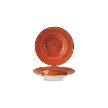 Talíř Porcelánový hluboký talíř s širokým okrajem 24 cm | CHURCHILL, Stonecast Spiced Orange