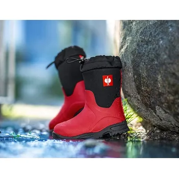 Dívčí zimní obuv e.s. všestranná holeňová obuv Fides high, dětská velikost 34 ohnivě červená/černá Strauss