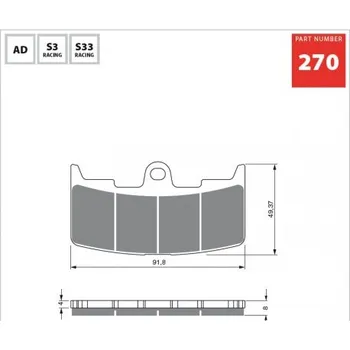 Brzda pro motocykl Přední brzdové destičky Goldfren Buell XB12Ss 1200 Lightning Long 2006-2008 směs S33