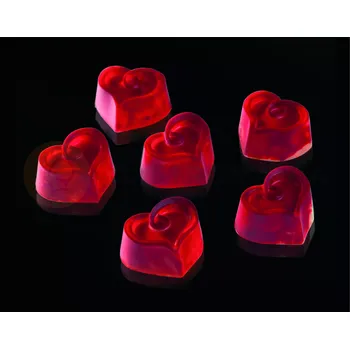 Čokoládová tyčinka Polykarbonátová forma na pralinky a čokoládu - srdce, 30 ks x 8g, 31x27x14 mm - MA1962 | MARTELLATO, Heart