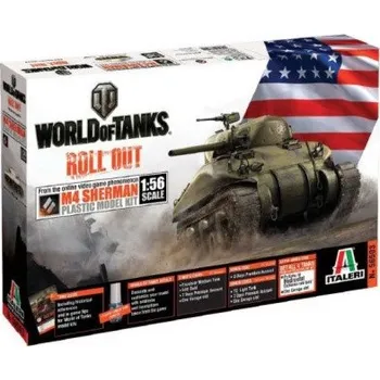 ITALERI WORLD OF TANKS M4 SHERMAN WITH BONUS CODE 56503