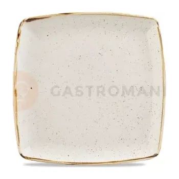 Talíř Bílý hranatý talíř, ručně zdobený 26,8 x 26,8 cm | CHURCHILL, Stonecast Barley White